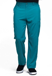 Mens Fly Front Cargo Scrub Pants - Teal 